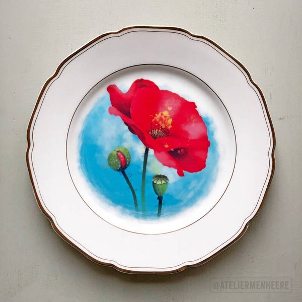 Klaproos (wandbord 22 cm)