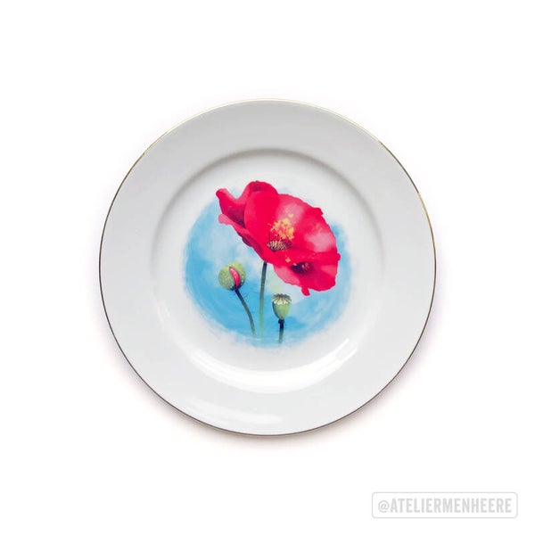 Klaproos (wandbord 17 cm)