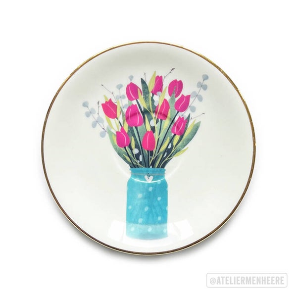 Tulpenboeket (wandbord 13 cm)