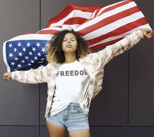 Freedom Black Rhinestone T-shirt