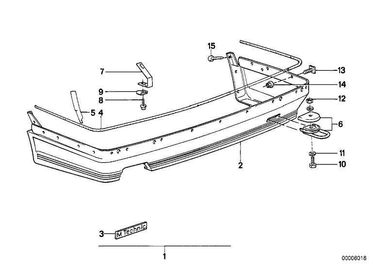 Mod-ing Pair Of Rear Bumper End Pieces For BMW E30 Sedan 2D/4D - Black Plastic