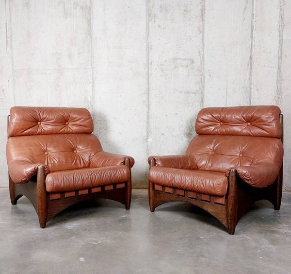 Koppel 'Ranger' lounge chairs door Ric Deforche voor Gervan 70's vintage