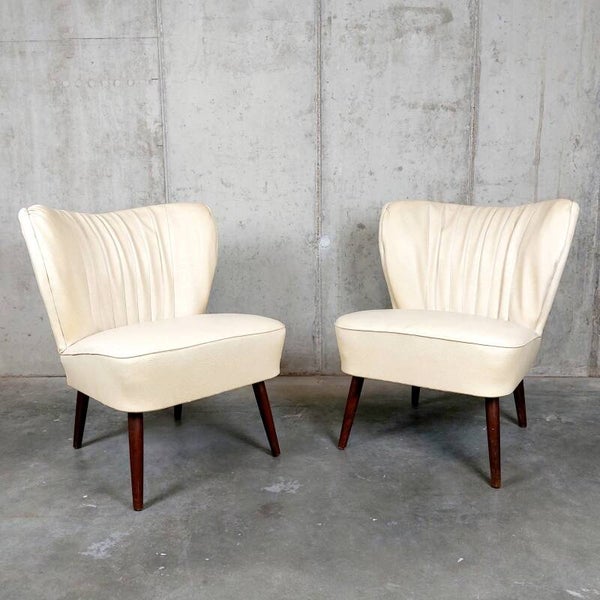 Vintage jaren '50 cocktailzeteltjes ecru