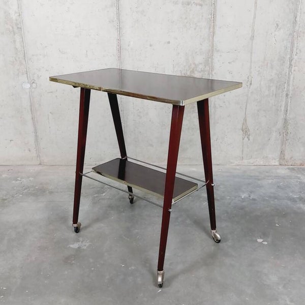 TV-tafel / bijzettafel rollend jaren '60 vintage