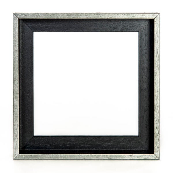 Baklijst  zwart-zilver hout smal 18 x 24 cm