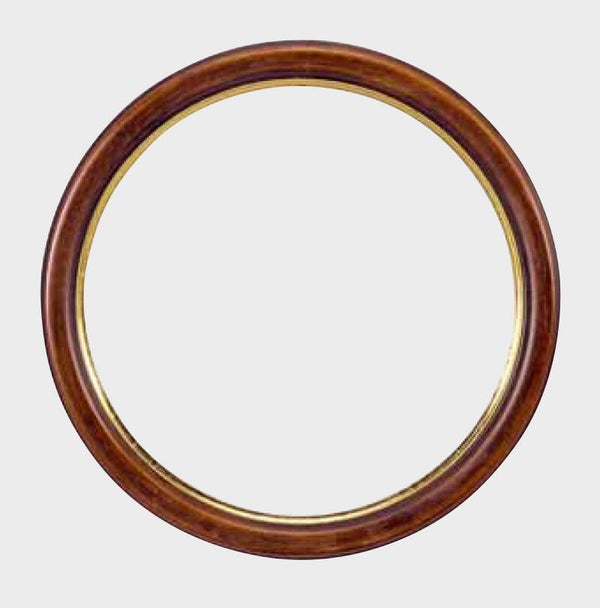Ronde lijst noten met goud 8 cm