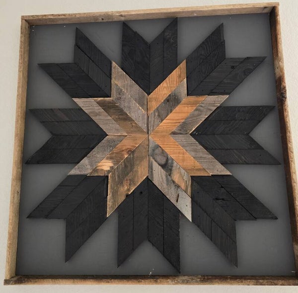 Framed Barn Quilt Wood Wall Art