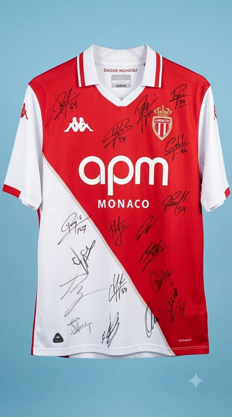 Maillot Officiel AS Monaco 2023-2024 Dédicacé