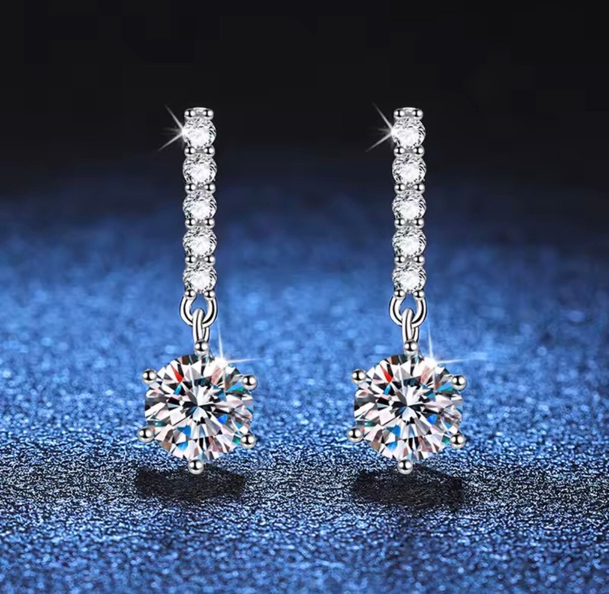 1.0ct hanging stud earrings