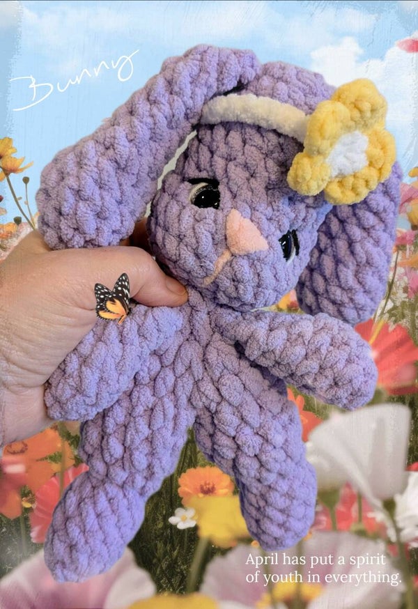 Purple Bunny with Flower Headband