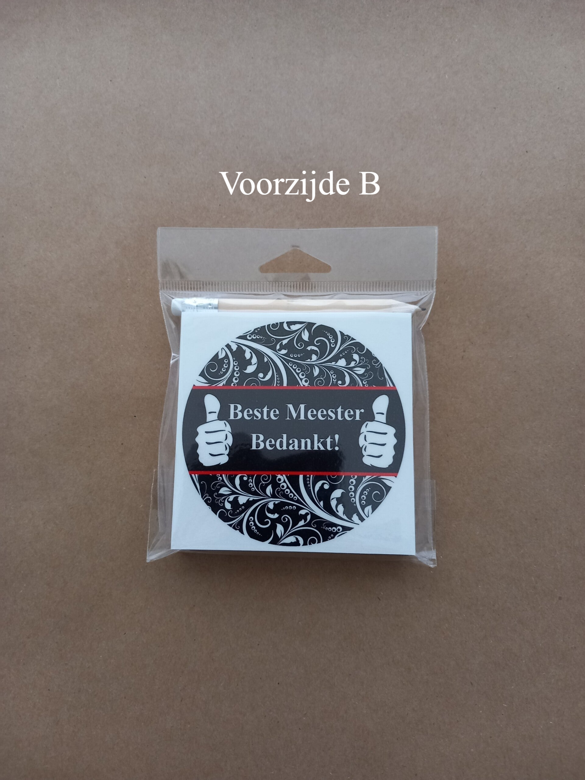 Notitieblokje Meester B