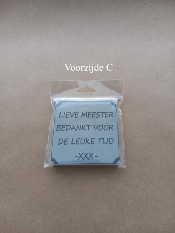 Notitieblokje Meester C