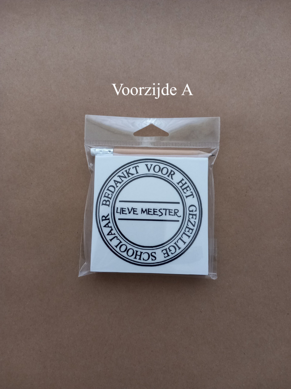 Notitieblokje Meester A