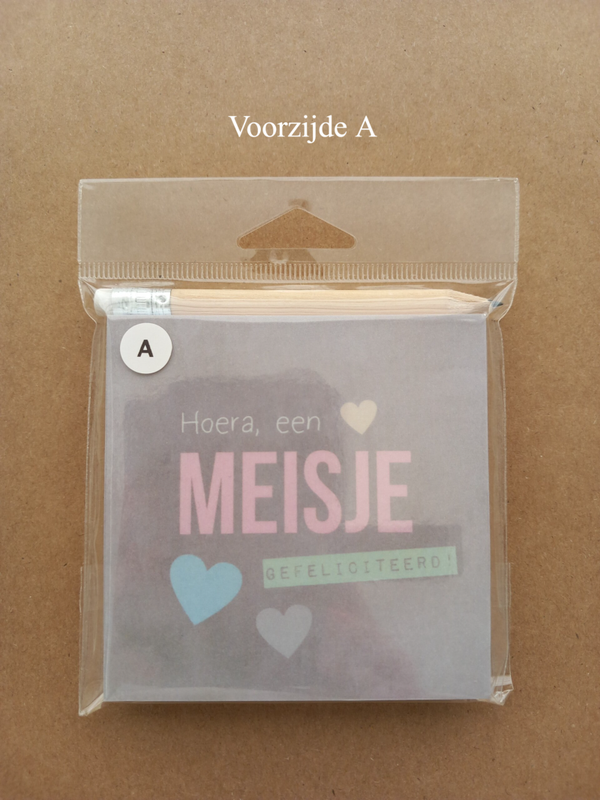 Notitieblokje Baby meisje A