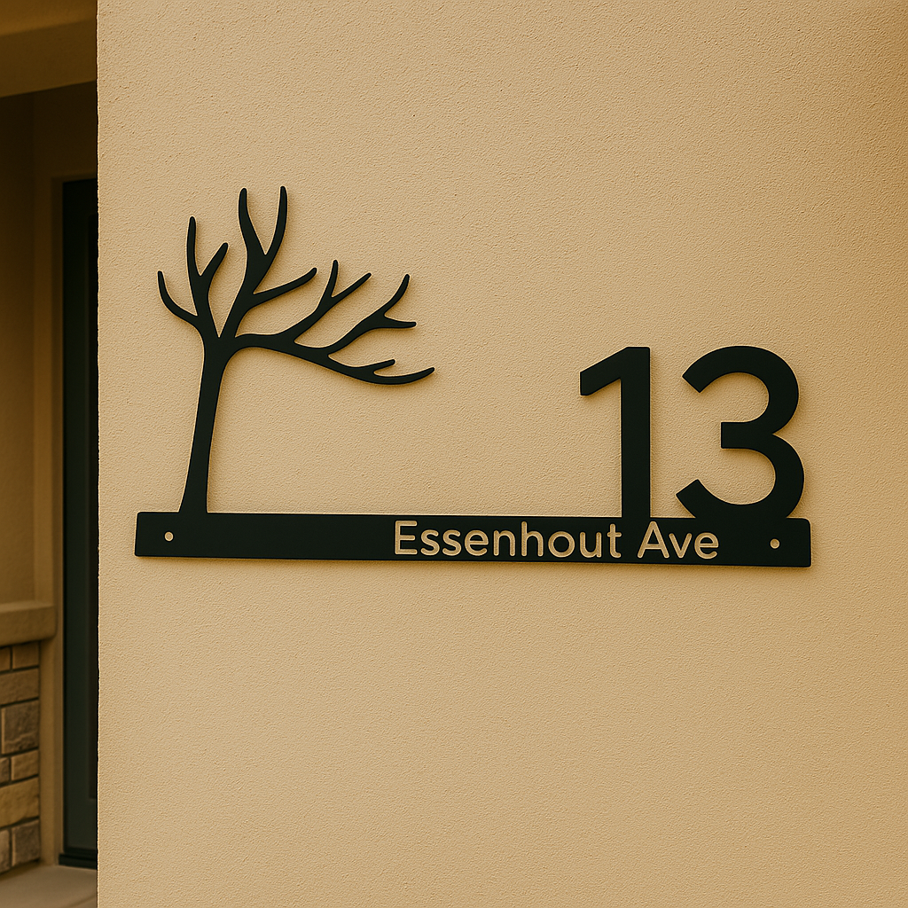 Custom Tree Metal Address Sign