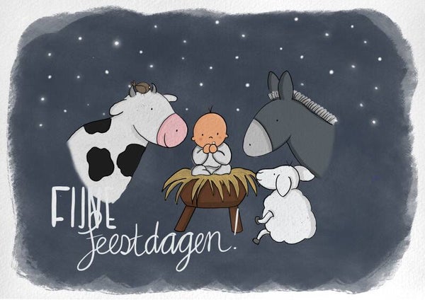 Kerstkaart “Baby Jezus’’