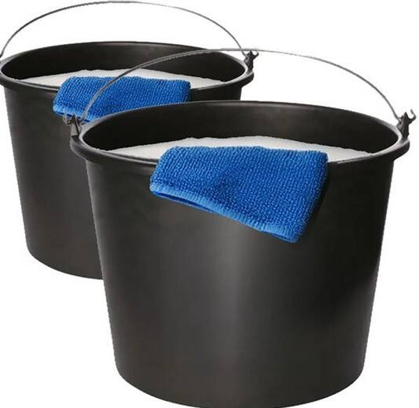 schoonmaakemmer (2 stuks) 12 liter, voor bouw en schoonmaak