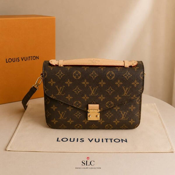 Louis Vuitton Pochette Métis Monogram Canvas Natural Cowhide Leather Gold Hardware