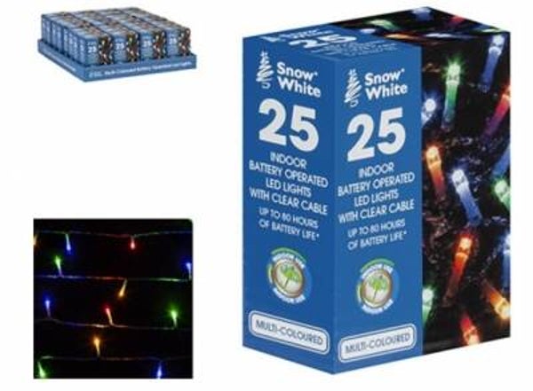 Snow White Battery Operated Multicoloured LED Lights