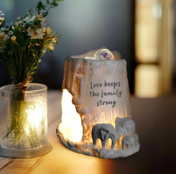 Elephant Tealight Burner - Love Keeps the Family Strong