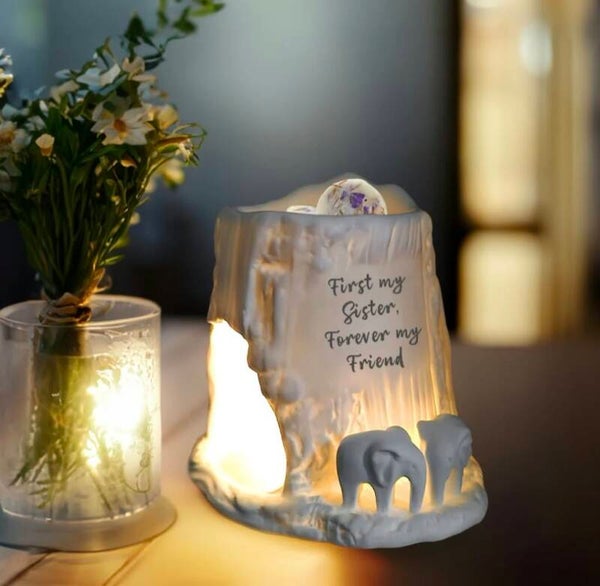Elephant Tealight Burner - First my Sister, Forever my friend