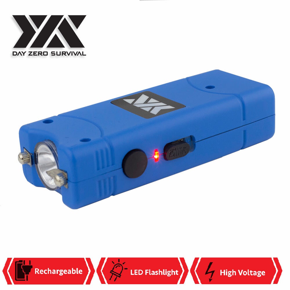Blue Rechargeable Self Defense Ultra Mini Stun Gun With LED Flashlight