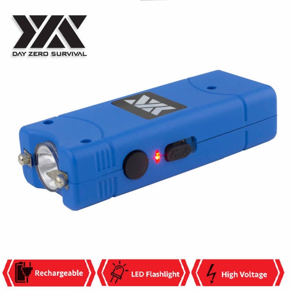 Blue Rechargeable Self Defense Ultra Mini Stun Gun With LED Flashlight