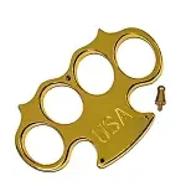 Heavy Duty Golden USA Paperweight Belt Buckle Knuckle Duster