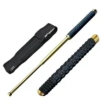 21 Inch Self Defense EXTENDABLE Golden Walking Stick Baton Rubber Grip Handle