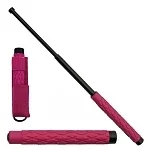 26" Self Defense Extendable Solid Steel Walking Stick Baton Pink Handle