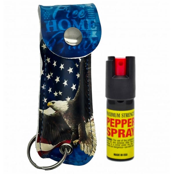 USA Flag Eagle Print Personal Defense Pepper Spray OC-18 1/2 oz