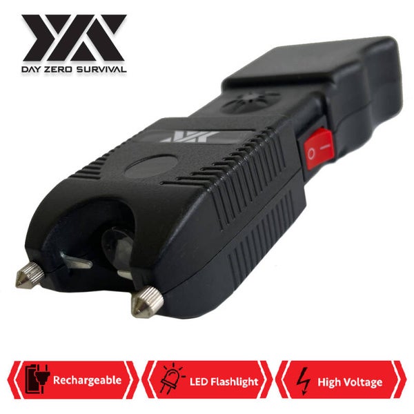 Stun Gun Heavy Duty Rechargeable with Siren Alarm LED Flashlight
