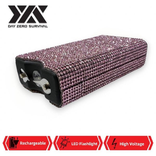 Pink Rhinestone 10 Million Volt Self Defense Bling Stun Gun