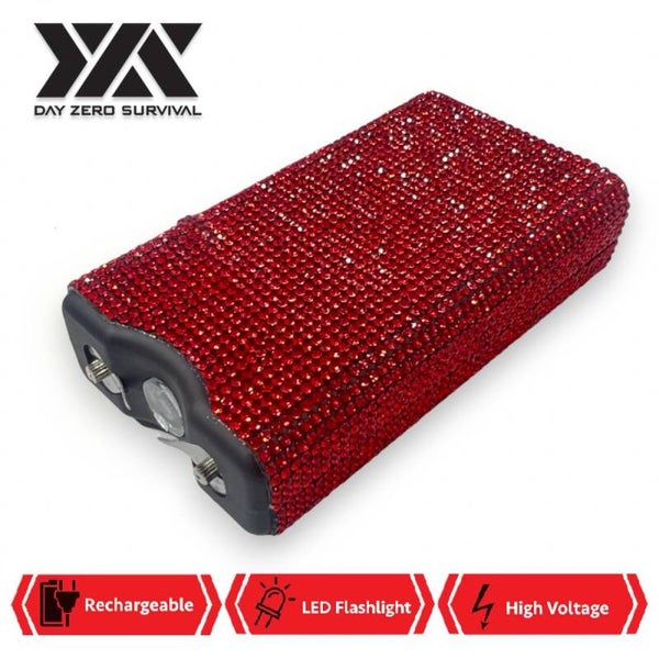 Red Rhinestone 10 Million Volt Self Defense Bling Stun Gun