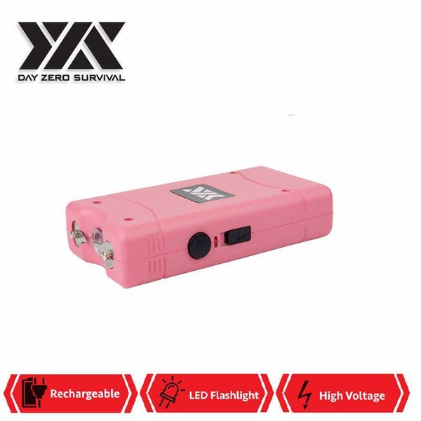 10 Million Volt Self Defense Pink Stun Gun Rechargeable LED FlashLight
