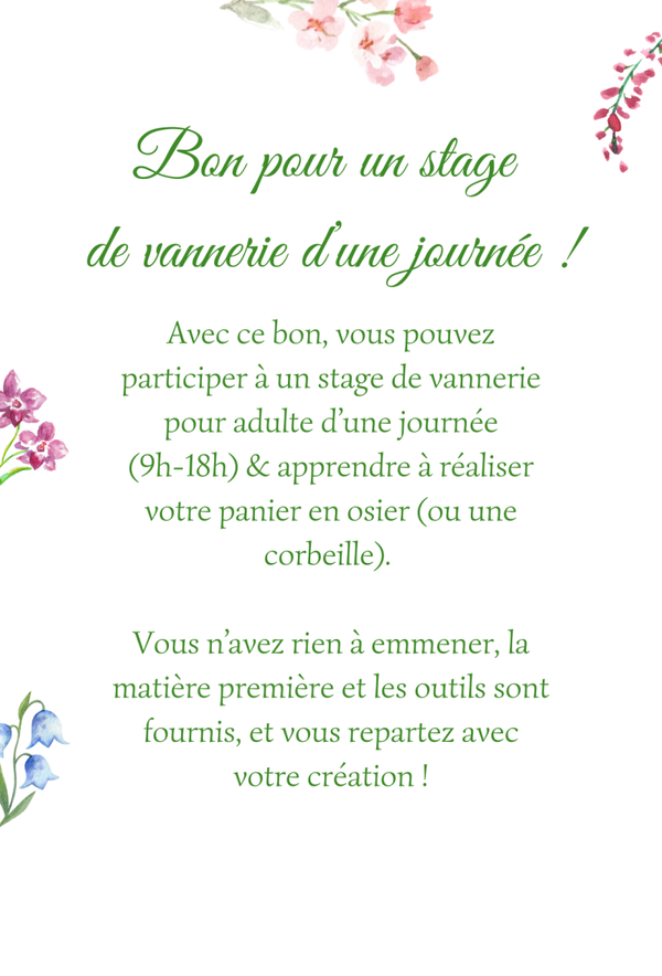 Stage de vannerie pour adulte à la journée