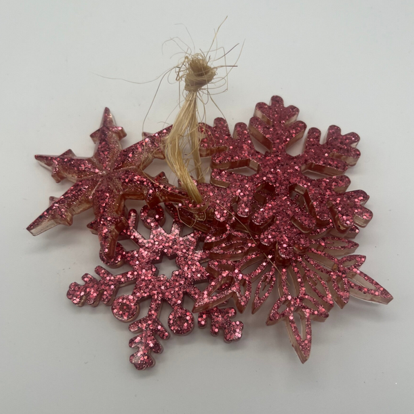Kersthanger set - zalm roze