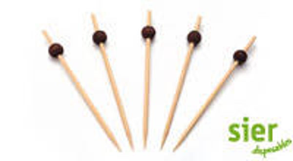 Prikker bamboe met zwarte bol (250)