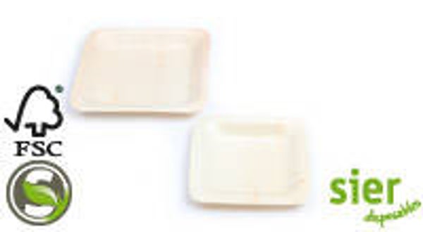 Schaaltje hout vierkant  (50)