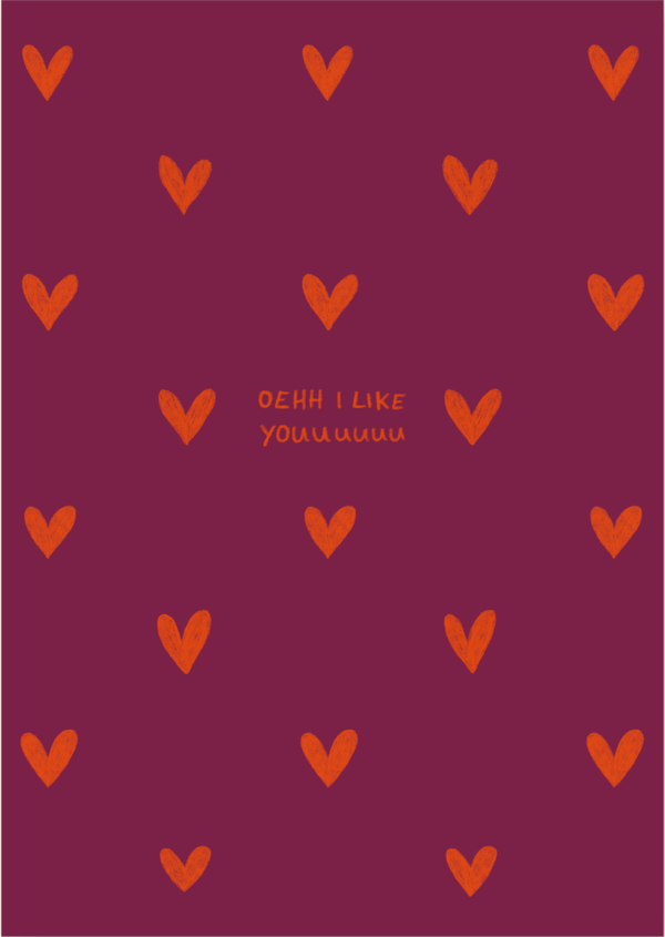 Kaartje "i like you"