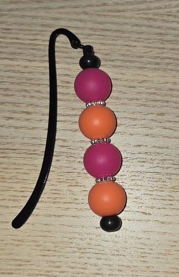 Marque-pages orange/fuchsia