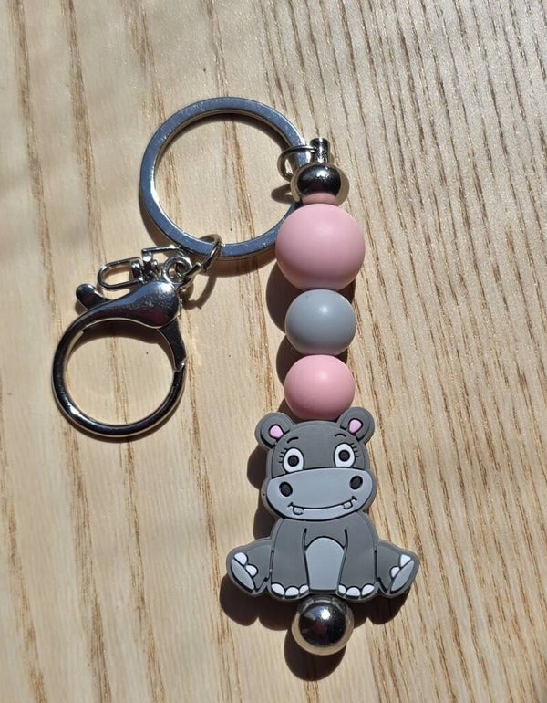Porte-clef métal hippopotame