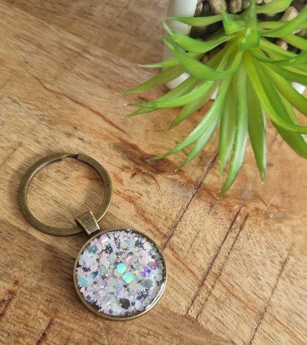 Sleutelhanger; glitter mix
