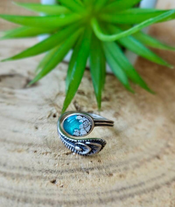 Sterling zilver ring; blad