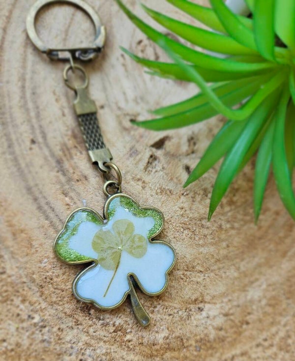 Sleutelhanger; klavertje 4