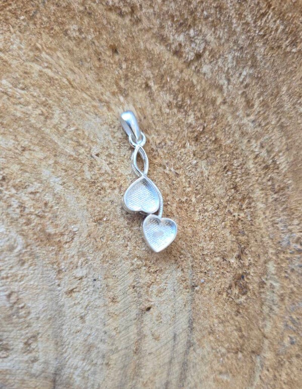 Sterling zilver ashanger; hartjes dubbel