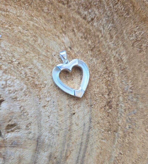 Sterling zilver ashanger; hart dubbel
