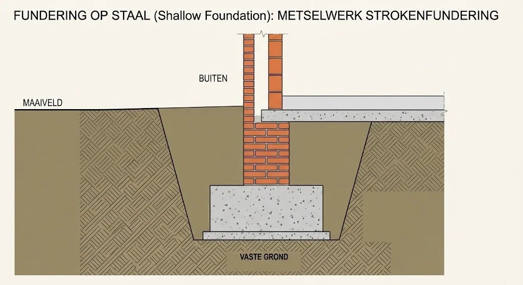 Fundering stroken op staal ontworpen met D-Foundations