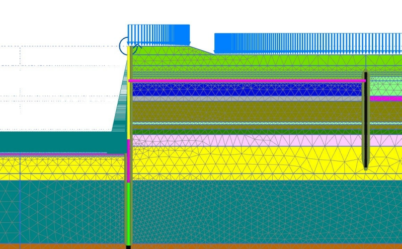 Geo-ingenieurs ontwerpt kademuren, bouwputten en bouwkuipen met Plaxis en D-Sheet Piling