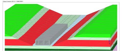 Geo-ingenieurs gebruikt Plaxis 3D om via een ruimtelijke analyse omgevingsbeïnvloeding nauwkering in kaart te brengen